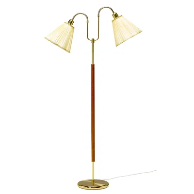 G 288 Gripsholm golvlampa 2L mässing/körsbär